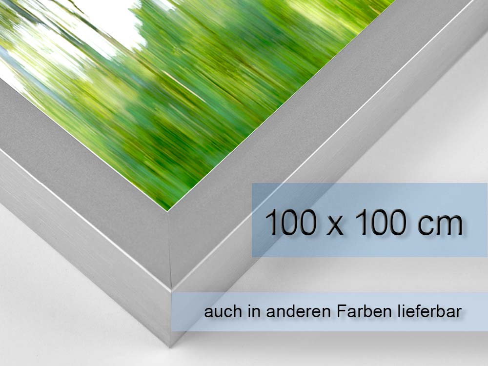 Seitenansicht eines picturelight classic Leuchtrahmens mit Mustermotiv