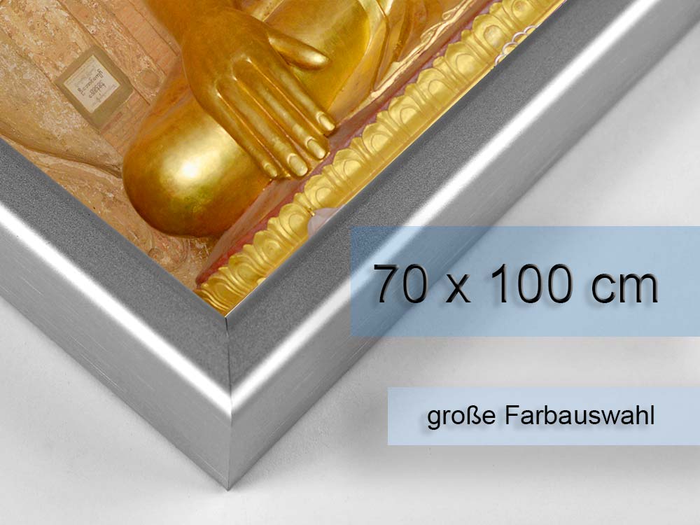 Seitenansicht eines picturelight romance Leuchtrahmens mit Mustermotiv
